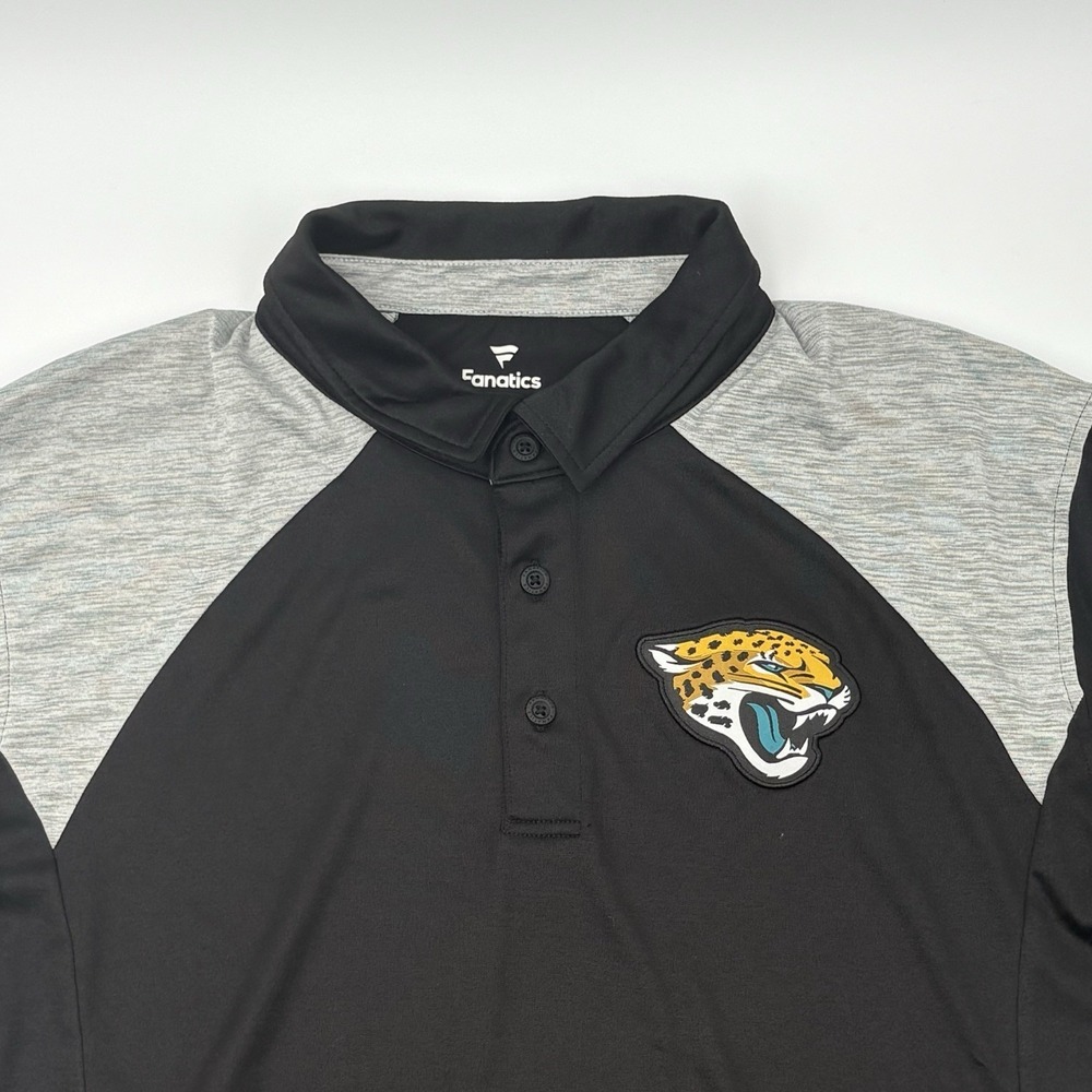 Fanatics Jacksonville Jaguars Polo Shirt XL Mens Black‎ Gray Performance NFL
